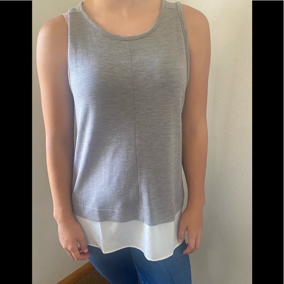 J.Crew mercantile grey knit flowy tank top. Size Small. Keyhole in back. - Picture 2 of 8